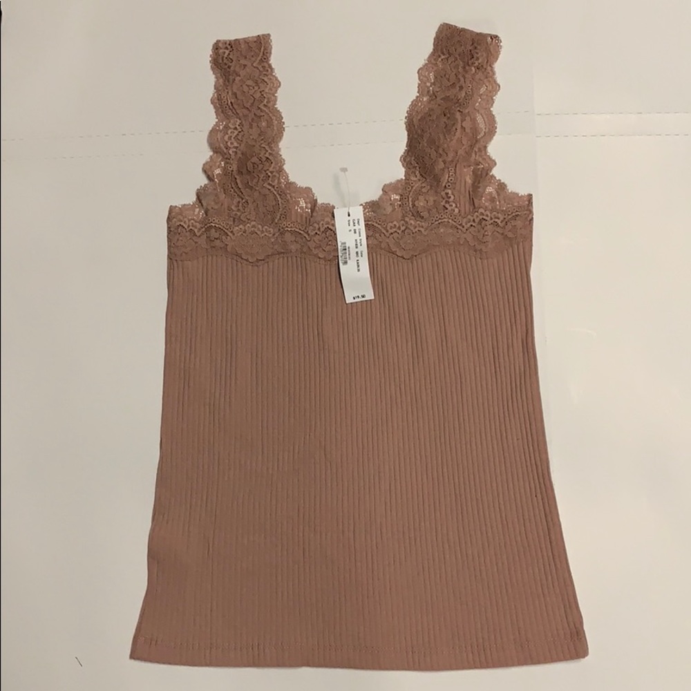 J.CREW Lace Trim Tank in Brown S - Picture 5 of 8